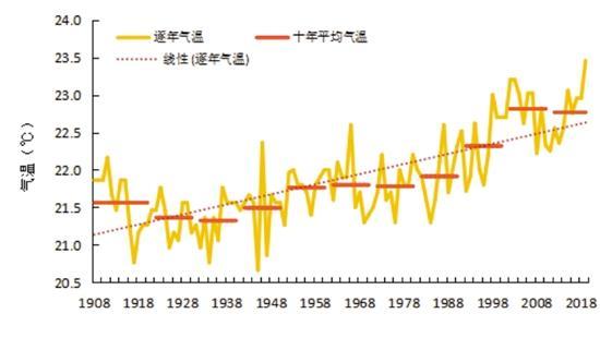 广州近10年气候变化趋势显示：暖冬或无冬几率将更高